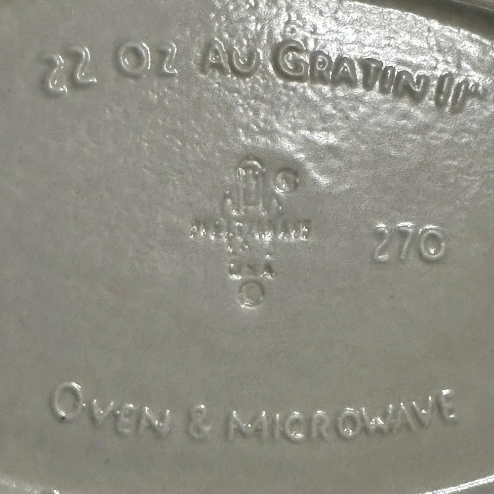 Pfaltzgraff Yorktowne VTG USA Au Gratin Baking Dishes Blue Floral Stoneware 2‎